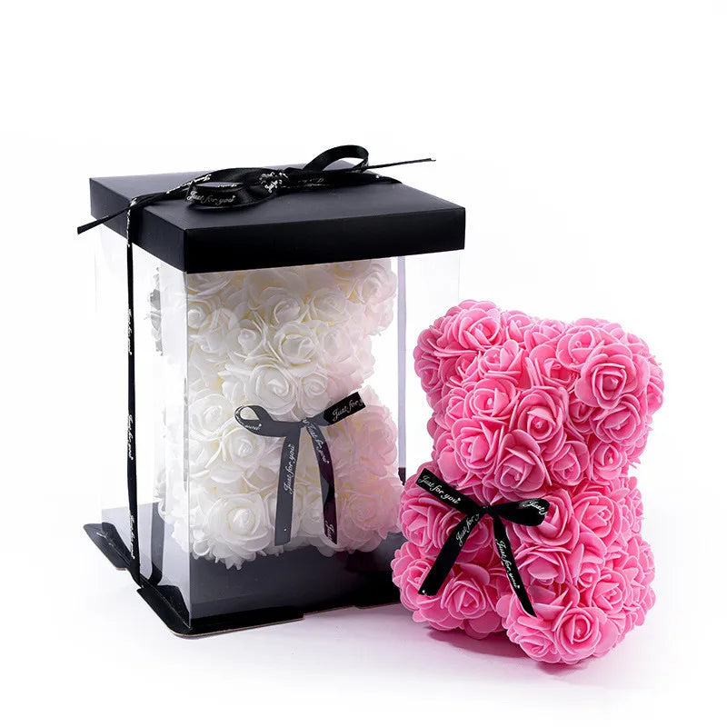 Rose Bear Artificial Foam Flower Bear