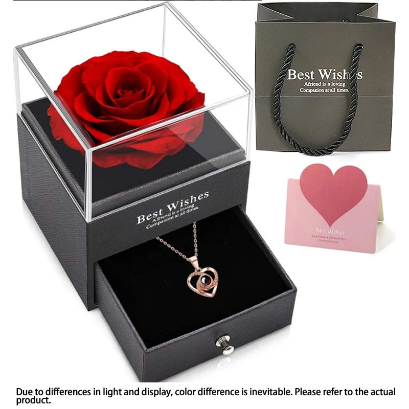 Love Necklace Eternal Flower Gift Box