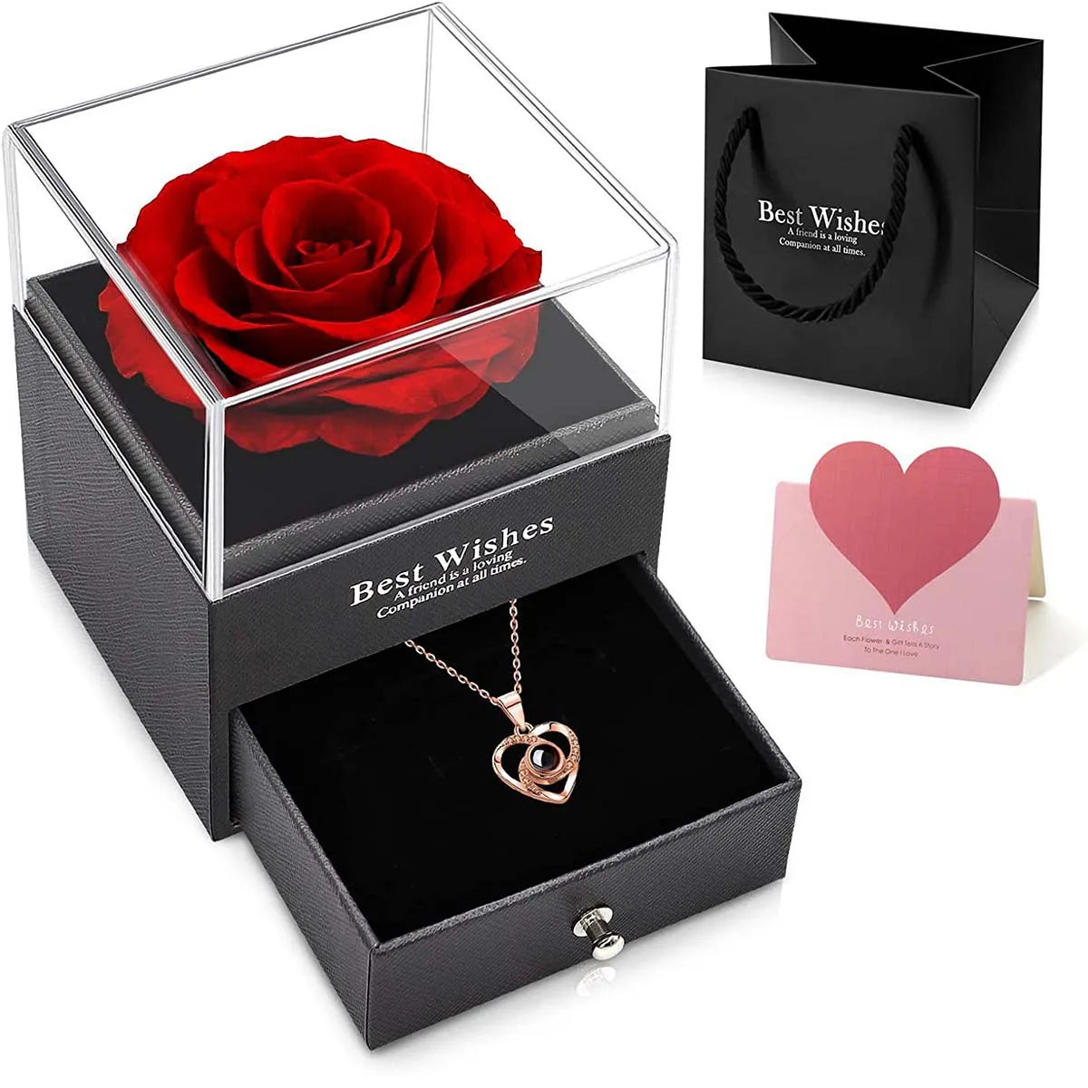 Love Necklace Eternal Flower Gift Box