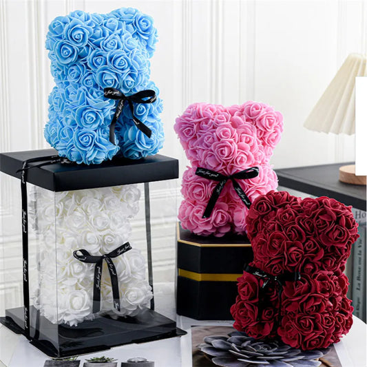 Rose Bear Artificial Foam Flower Bear