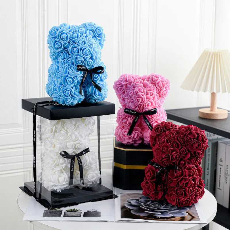 Rose Bear Artificial Foam Flower Bear